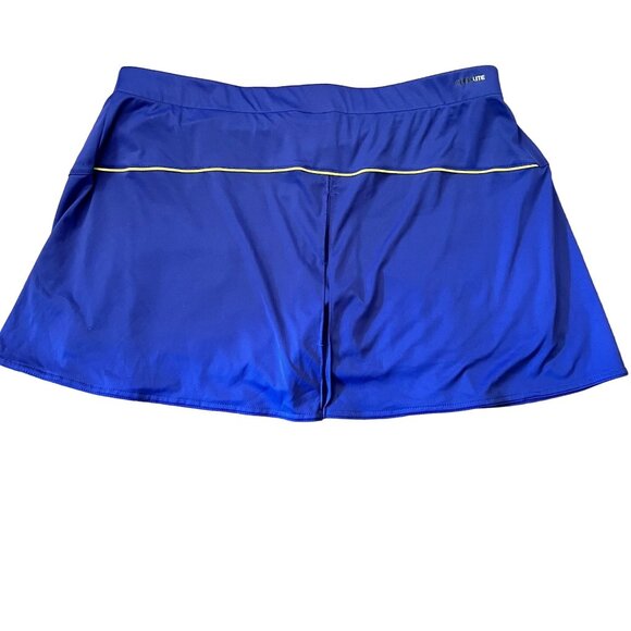 Adidas Club PleatTennis Skort Womens Blue Yellow Pull On Elastic Waist Large - Picture 2 of 7